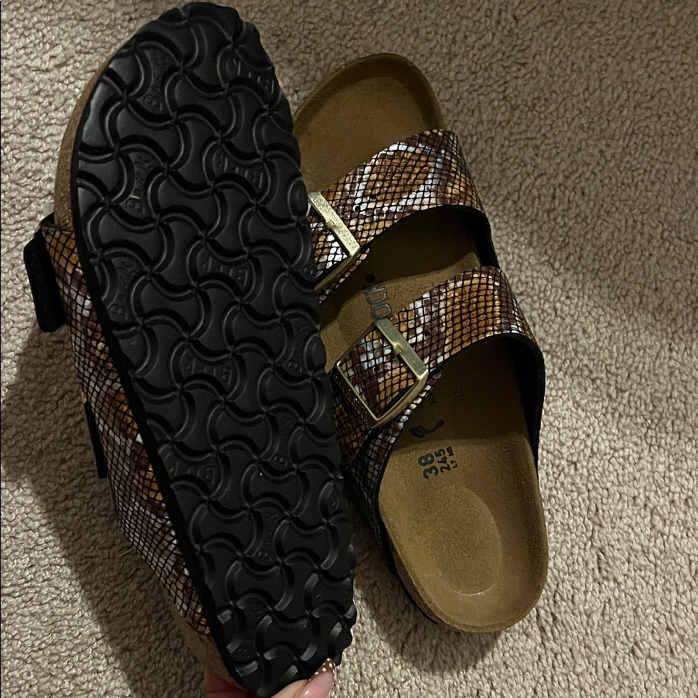 Birkenstock Brown and Black Sandals